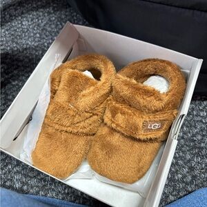 UGG Tan Fuzzy Baby Booties